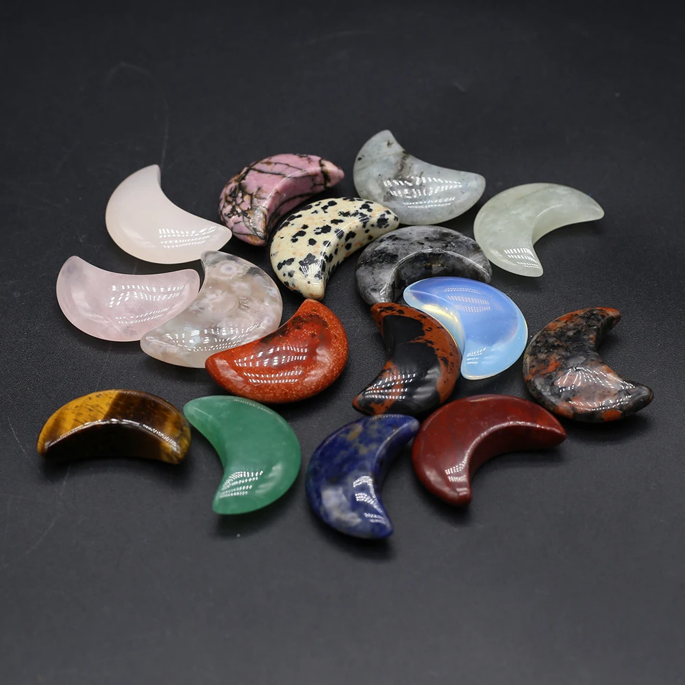 1pc Moon Statue Natural Stone Crystal Agate Reiki Healing Mineral Gem Crafts Home Decoration Ornaments Gifts 20x30mm