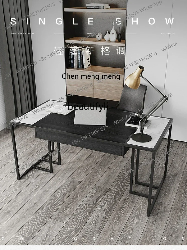 

ss7304Italian Minimalist Desk Light Luxury Boss Home Computer Desk Modern Minimalist Stone Plate Desk