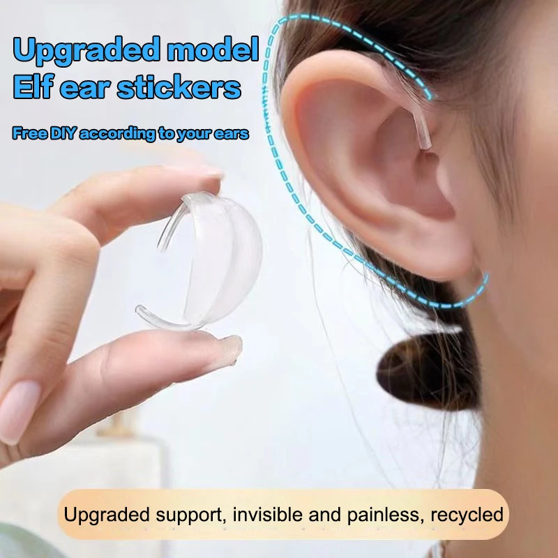 

2Pairs Elf Ear Hook V-Face Wearable Ear Stand Reusable Strong Support Fixed Invisible Earrings Protruding Prominent Correction