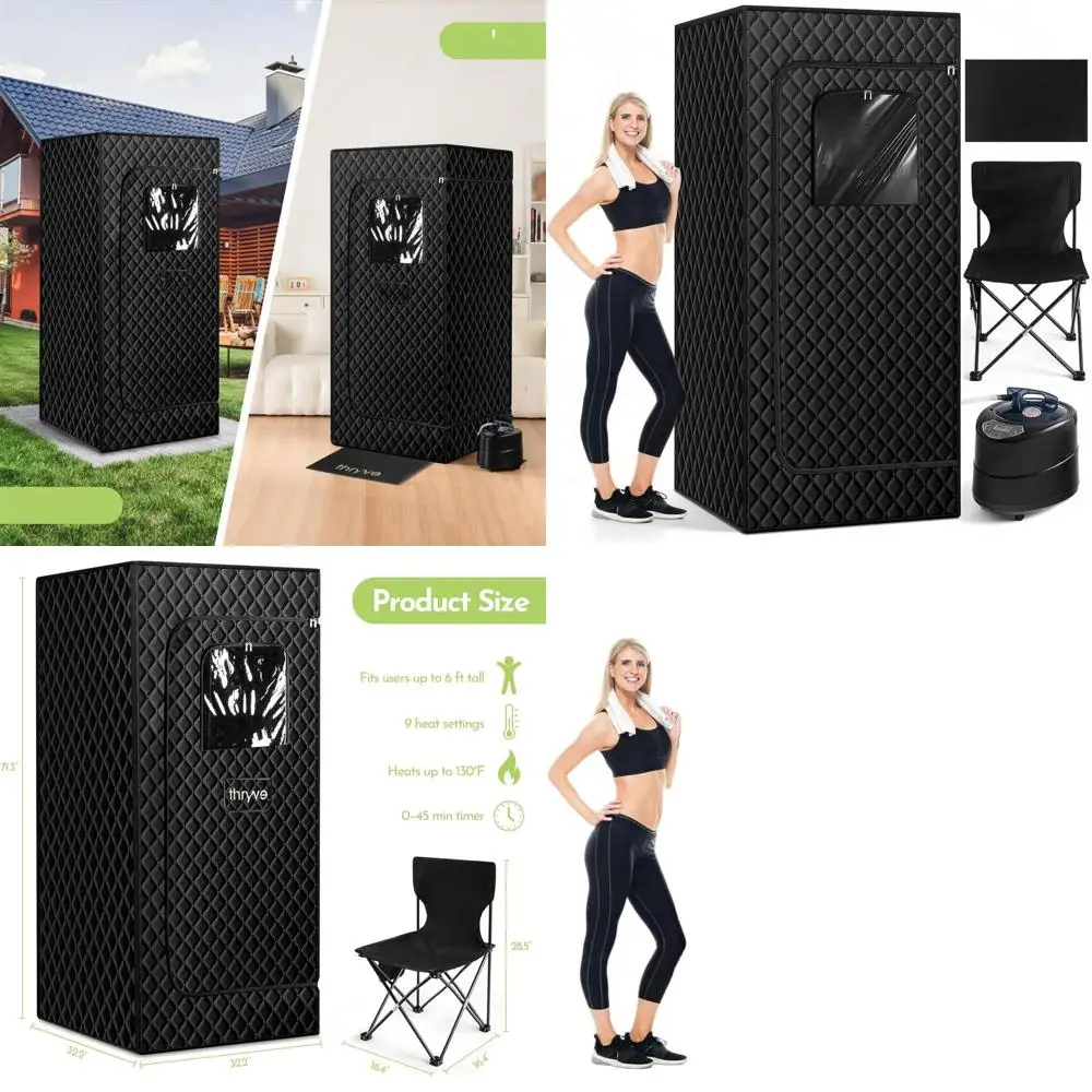 

Портативная паровая сауна для домашнего расслабления и детоксикации, 1500 Вт, с пультом ДУ, регулируемым креслом, баком 3 л, диатомитовым ковриком, 9-уровневым управлением