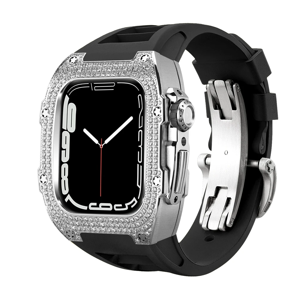 

For Apple Watch Mod Kit Luxury Diamond InlaidAccessories Suit 44mm 45mm Fashion Series Applytoseries 8/7/6/5/4 Refitting