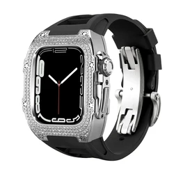 For Apple Watch Mod Kit Luxury Diamond InlaidAccessories Suit 44mm 45mm Fashion Series Applytoseries 8/7/6/5/4 Refitting