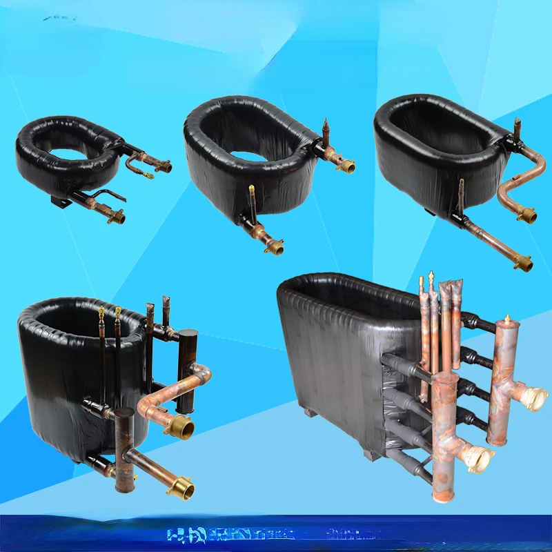 Casing heat exchanger, air conditioner, heat pump, air energy, coaxial coil condenser fittings