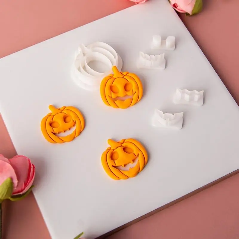 CORD Halloween Pumpkin Earrings Cutting Mold Soft Pottery Clay Cutter Plastic Clay Earring Cutters Clay Jewelry Making Tool