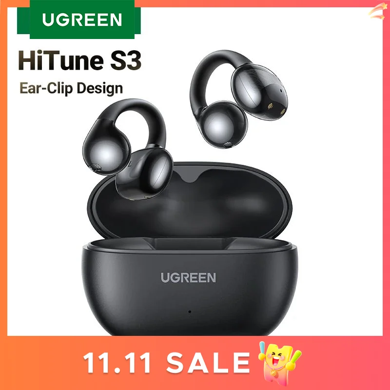 UGREEN Choice HiTune S3 Auriculares inalámbricos con clip de oreja abierta Auriculares deportivos Bluetooth Auriculares con micrófono con ganchos para la oreja y gancho para la oreja