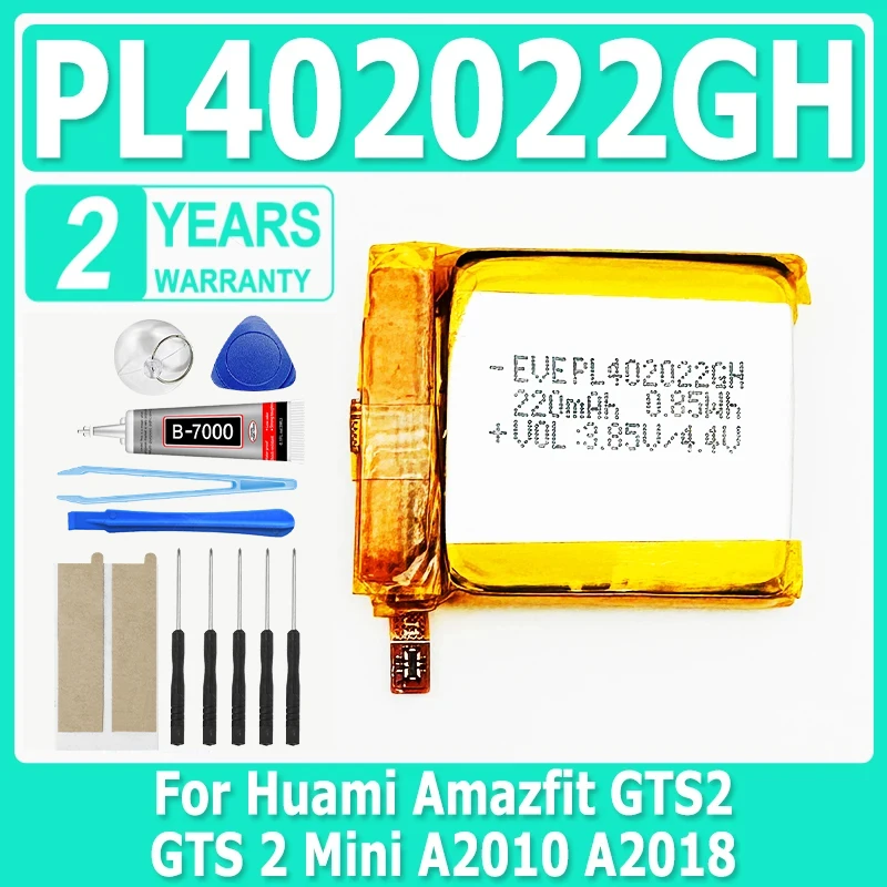 Battery PL402022GH For Huami Amazfit GTS2 GTS 2 Mini A2010 A2018 Smart Watch Capacity Bateria 402022 + Free Tools