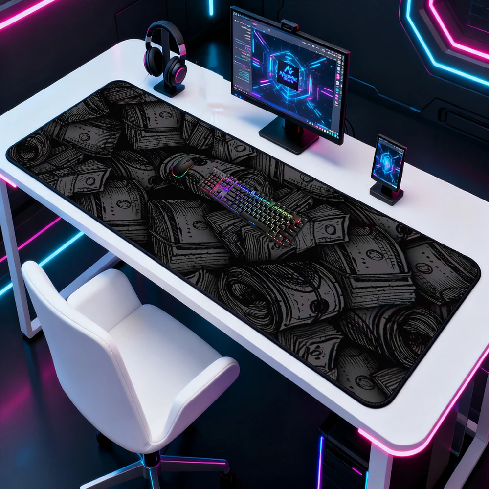 Dark Mousemat Extra Large Extended Money Desk 140cm 160cm 120cm Black Rubber Mat Pc Accessories 180cm Stain Resistant Desk Mat