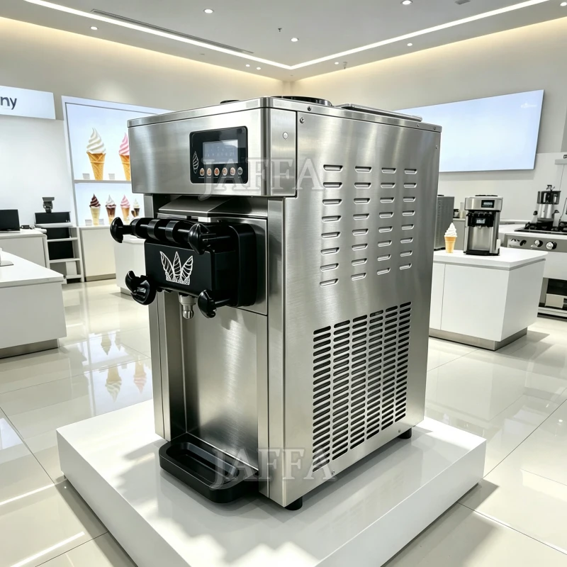 Commercial Ice Cream Freezer Machine 3-flavor Yogurt Maker One-click Clean 18L/H LCD Display New Soft Ice Cream Machine