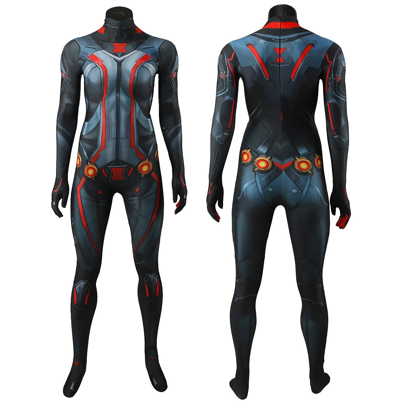 المنافسين امرأة تأثيري الأرملة السوداء زي PS5 لعبة ثلاثية الأبعاد مطبوعة دنة خارقة ارتداءها وتتسابق هالوين زي الفتيات