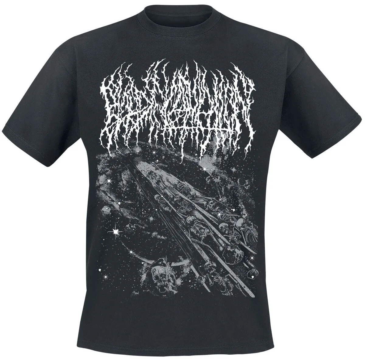 Blood Incantation Cosmic Skeleton Train Unisex Cotton T-shirt Galaxy Print Death Metal Tee
