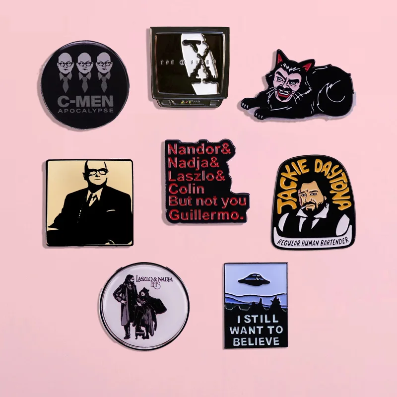 Horror American TV Series What We Do In The Shadows smalto Pin Punk Metal Badge spilla zaino da uomo Pin accessori di abbigliamento