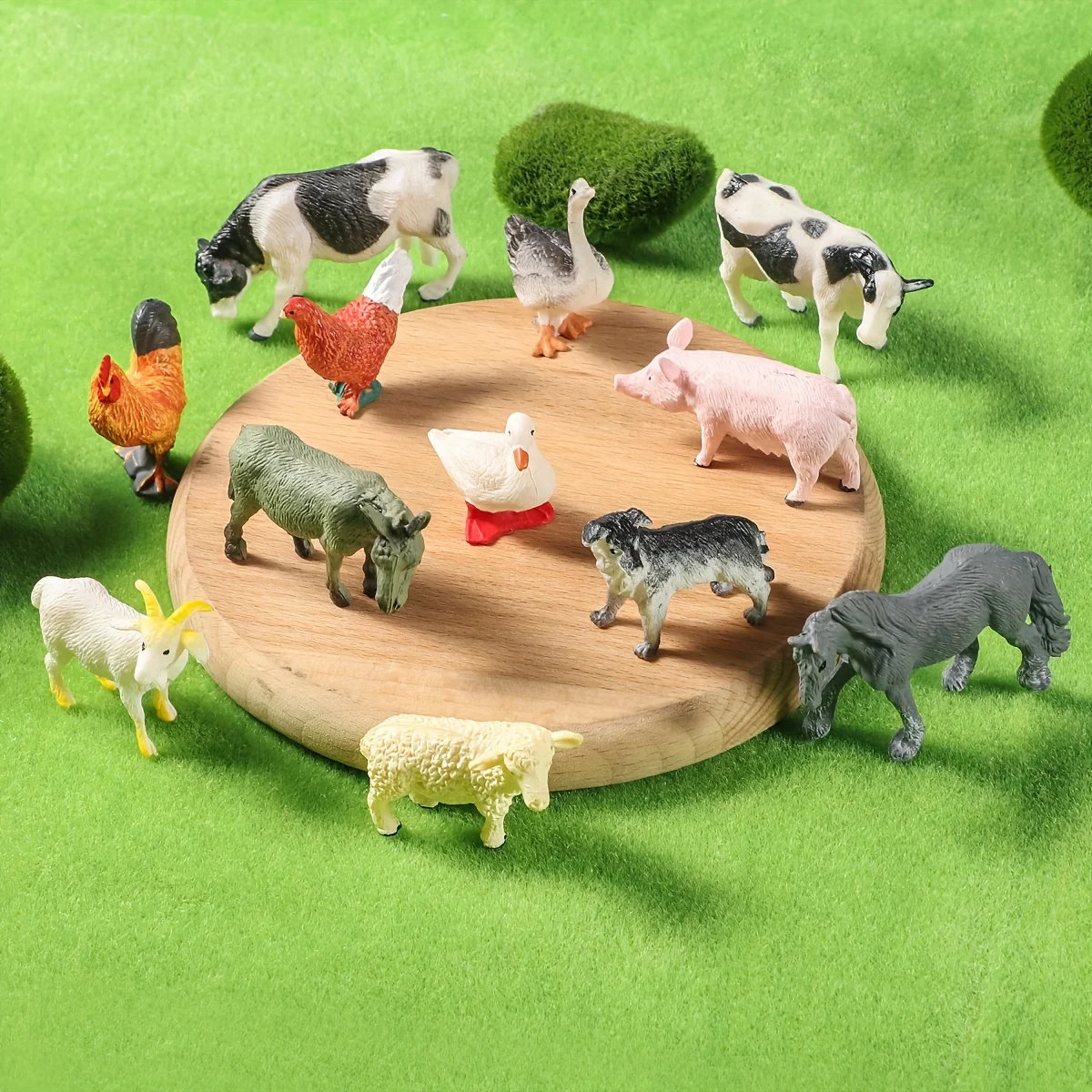 Small Farm Wild Animal Model Lion Tiger Sheep Pig Dog Action Figures PVC Lovely Miniature Playset Education Kid Toys Gift