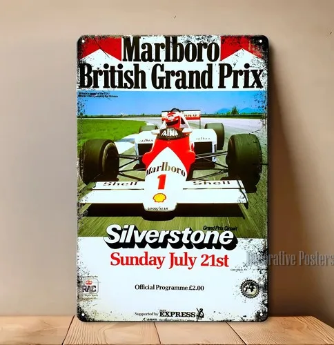 

British Grand Prix Silverstone Metal Poster - Collectable Sign Size:20x30cm-aluminum