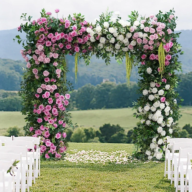 Luxus Hochzeit Bühne Hintergrund Blumen ständer lila rosa weiß rosa grün Blätter Blumen arrangement Ereignis