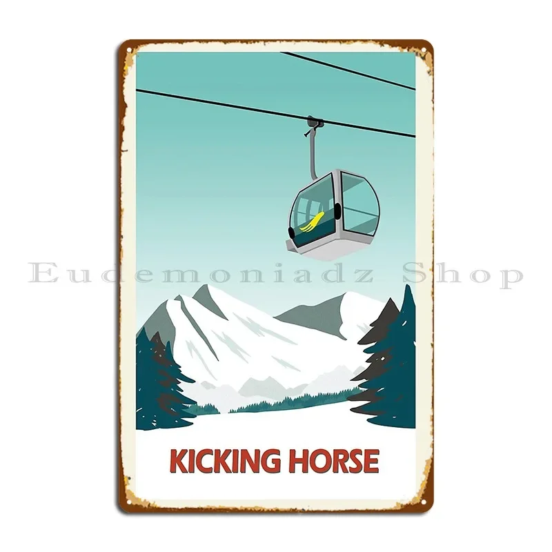 Ski Kicking Horse Banff Metal Signs Cinema Cinema Wall Mural Create Customized Tin Sign Poster