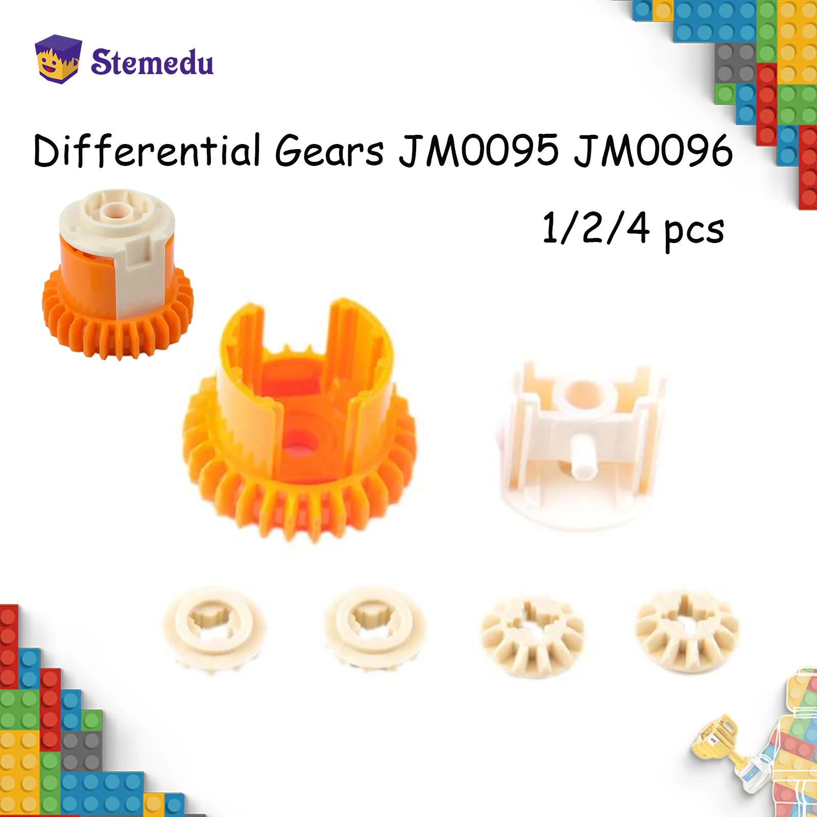 New Version 28 Teeth Blocks Differential Gears JM0095 JM0096 MOC Technical Modification Parts Compatible With Legoeds Tech Parts