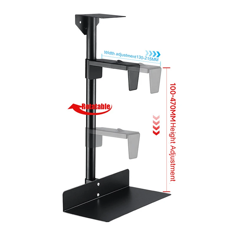 PC Case Holder Under Desk Wall Side CPU Stand Adjustable Computer Mainframe Hanger Host Box Stand Universal Lift Stand Bracket