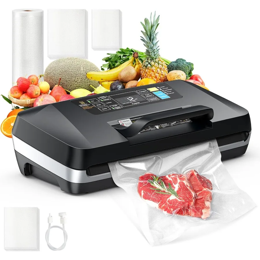 

95kpa Vacuum Sealer MachineCommercial Full Automatic Food Sealer Powerful Sealing System with Double Heat Seal Built-in CutterB