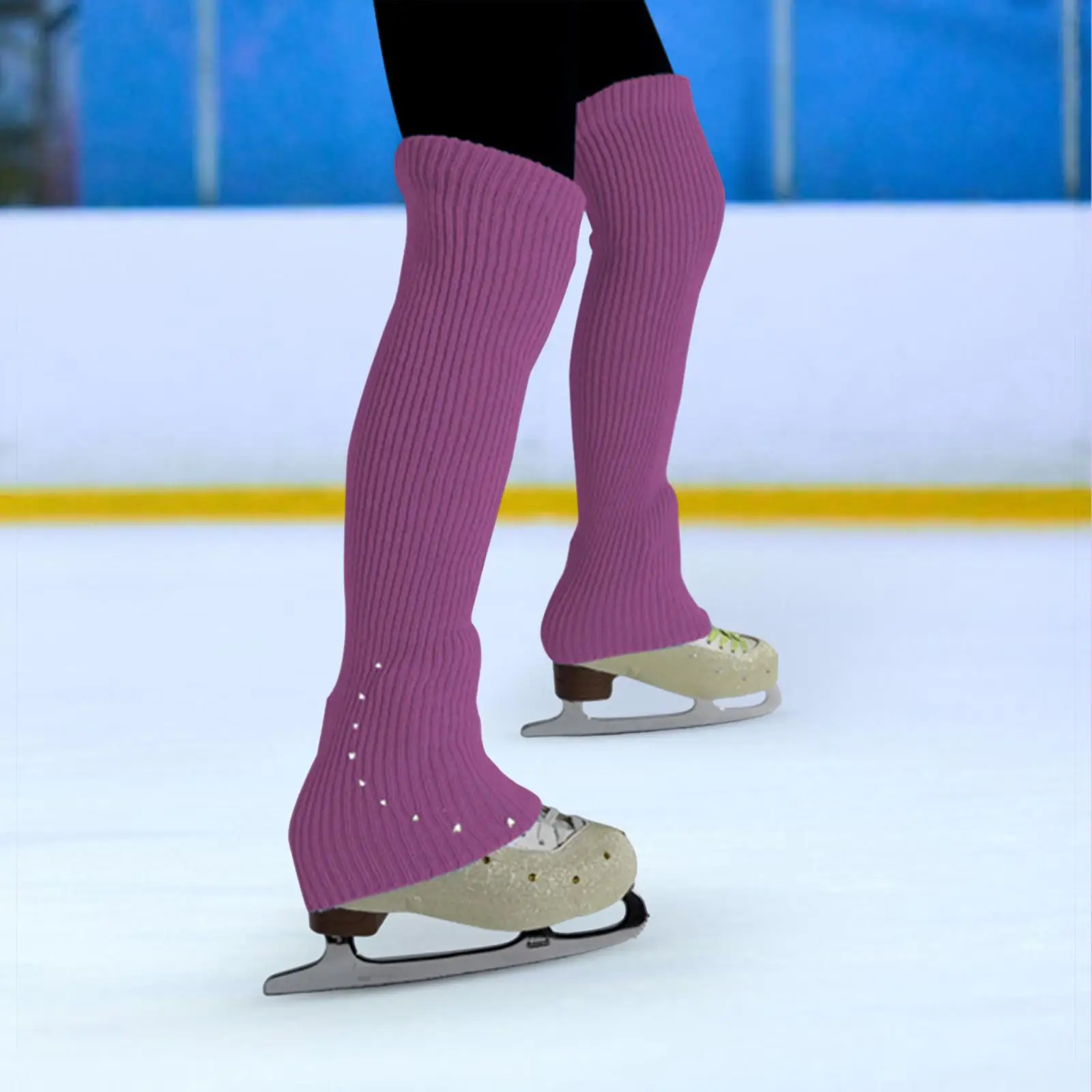 Warm Knit Leg Warmers for Figure Skating over Knee Socks Comfortable Ice Sports Accessories for Training