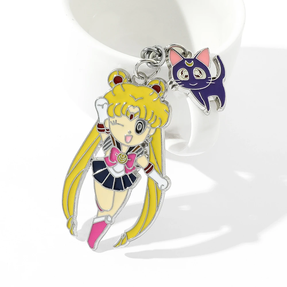 Sailor Moon Cosplay Pendant Keychain Cartoon Anime Peripherals Keyring for Women Backpack Ornament Gifts view 6