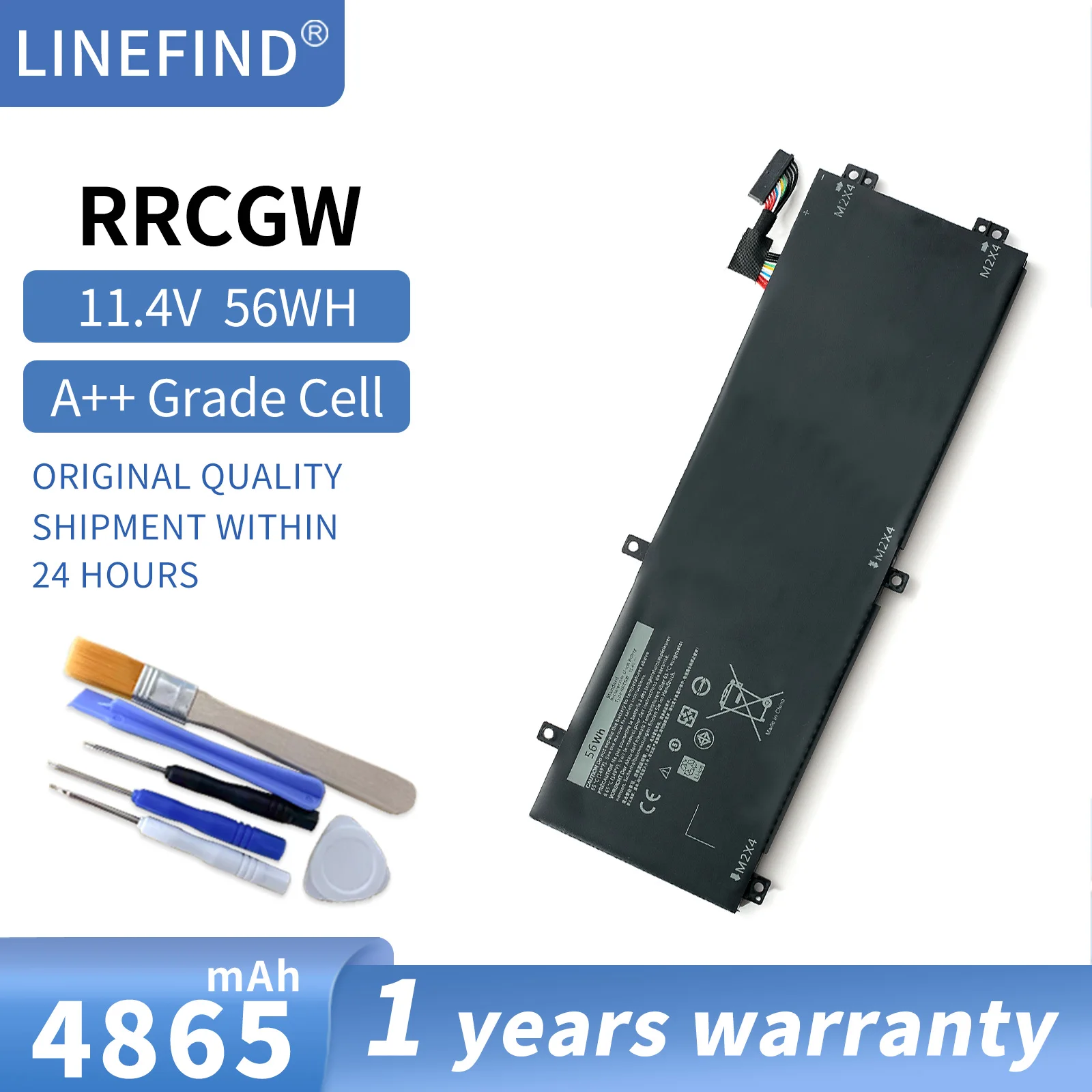 

New 4GVGH RRCGW Laptop Battery for DELL Precision 5510 XPS 15 9550 Series 1P6KD T453X Free Tools