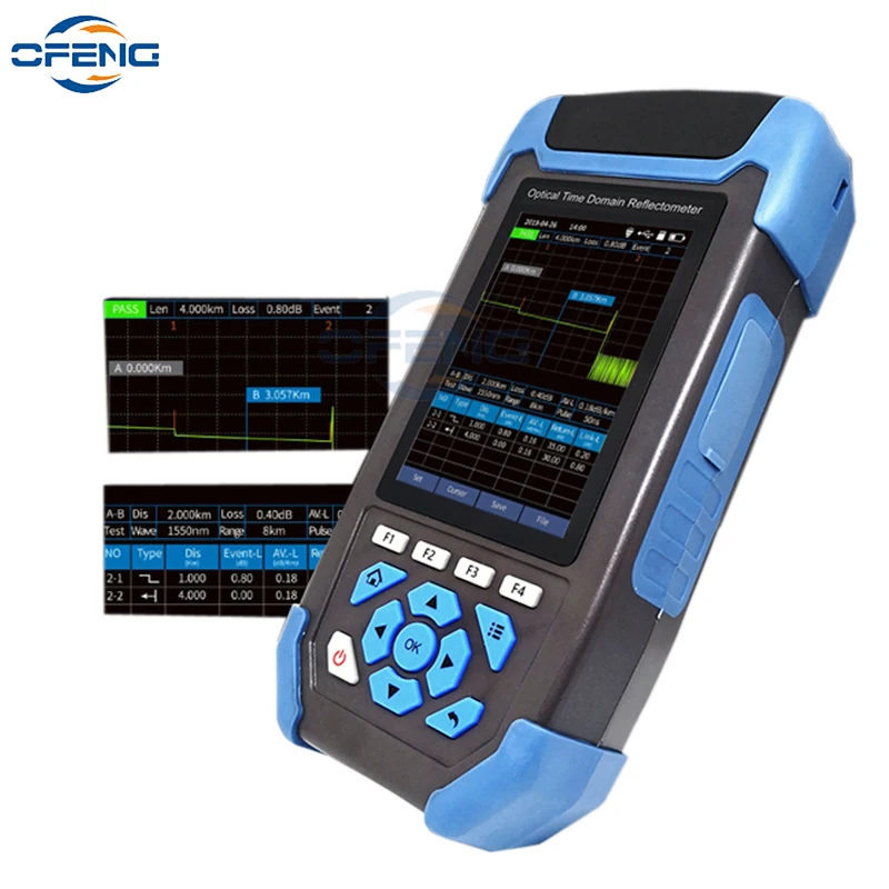 OTDR FTTH Optical Time Server Reflectometer, 60km Event Map, OPM Light Sources, VFL, RJ45 Cable Sequence, LossTest, Customized