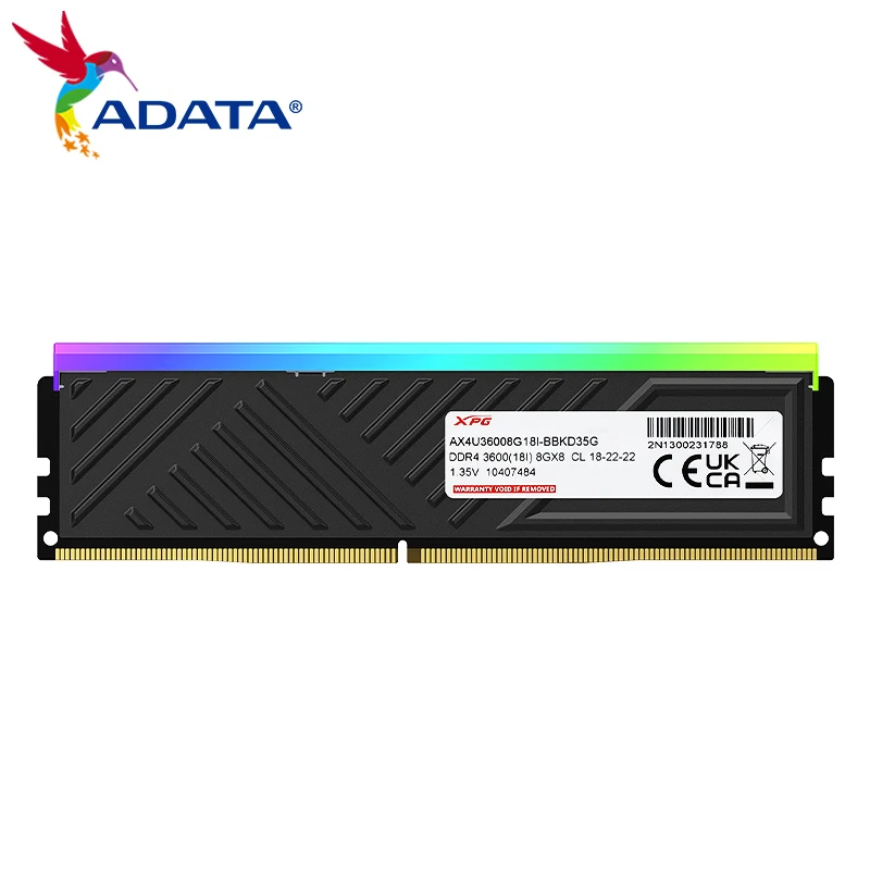 100% Original Adata XPG D35G DDR4 RGB Memory RAM 8GB 16GB 3600MHz High Speed XMP 2.0 Computer Ram ddr4 RGB Lighting For Desktop