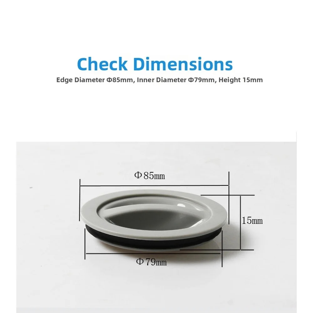 PP Drain Cover Compatible with Standard Kitchen Basins Offering Secure Fit for 85mm Top and 79mm Bottom Openings