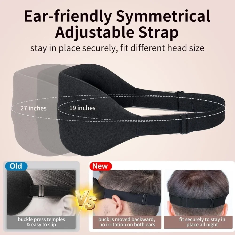 3D Contoured Light Blocking Sleep Mask Ultra-Soft Skin-Friendly Breathable Eye Cover for Rest Travel Night Sleep Mask Block