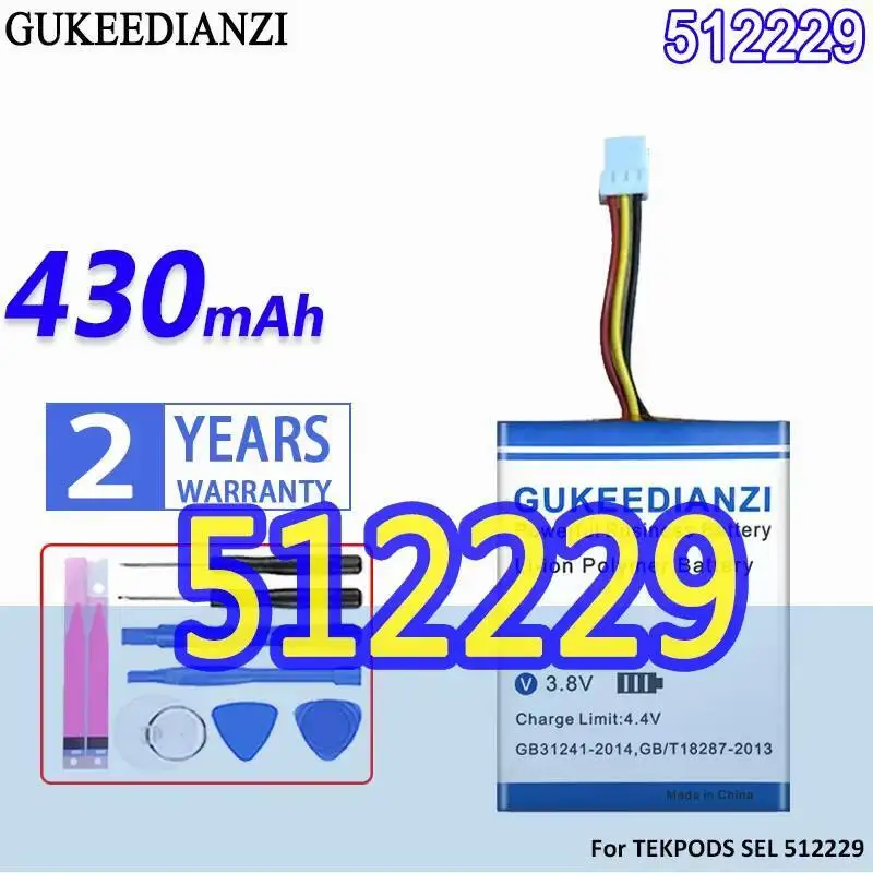 

Стабильная высокопроизводительная батарея для наушников Tekpods Sel 512229 430 мАч