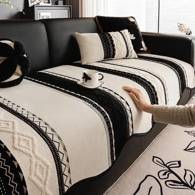 

1PC Chenille Fabric Sofa Mat Cover Non-slip Irregular Shape Couch Seat Cushion Pad Pets Kids Sofa Slipcover for Living Room 쇼파매트