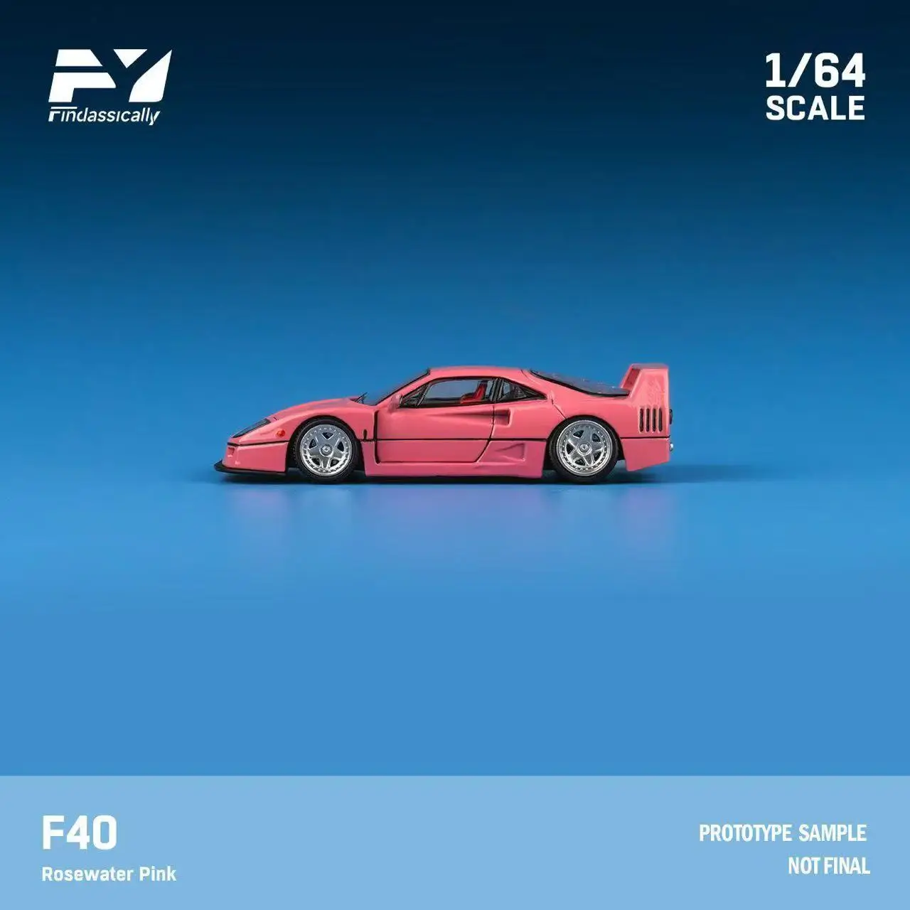 **Pre-order **Finclassically 1:64 F40 Pink / Blue Model car