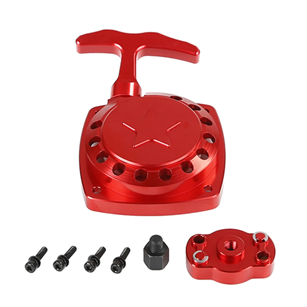 Easy to Start Pull Starter for 45CC 71CC 4 Bolts Engines for 1/5 HPI ROFUN BAHA ROVAN KM BAJA 5B 5T 5SC Rc Car Parts-Red