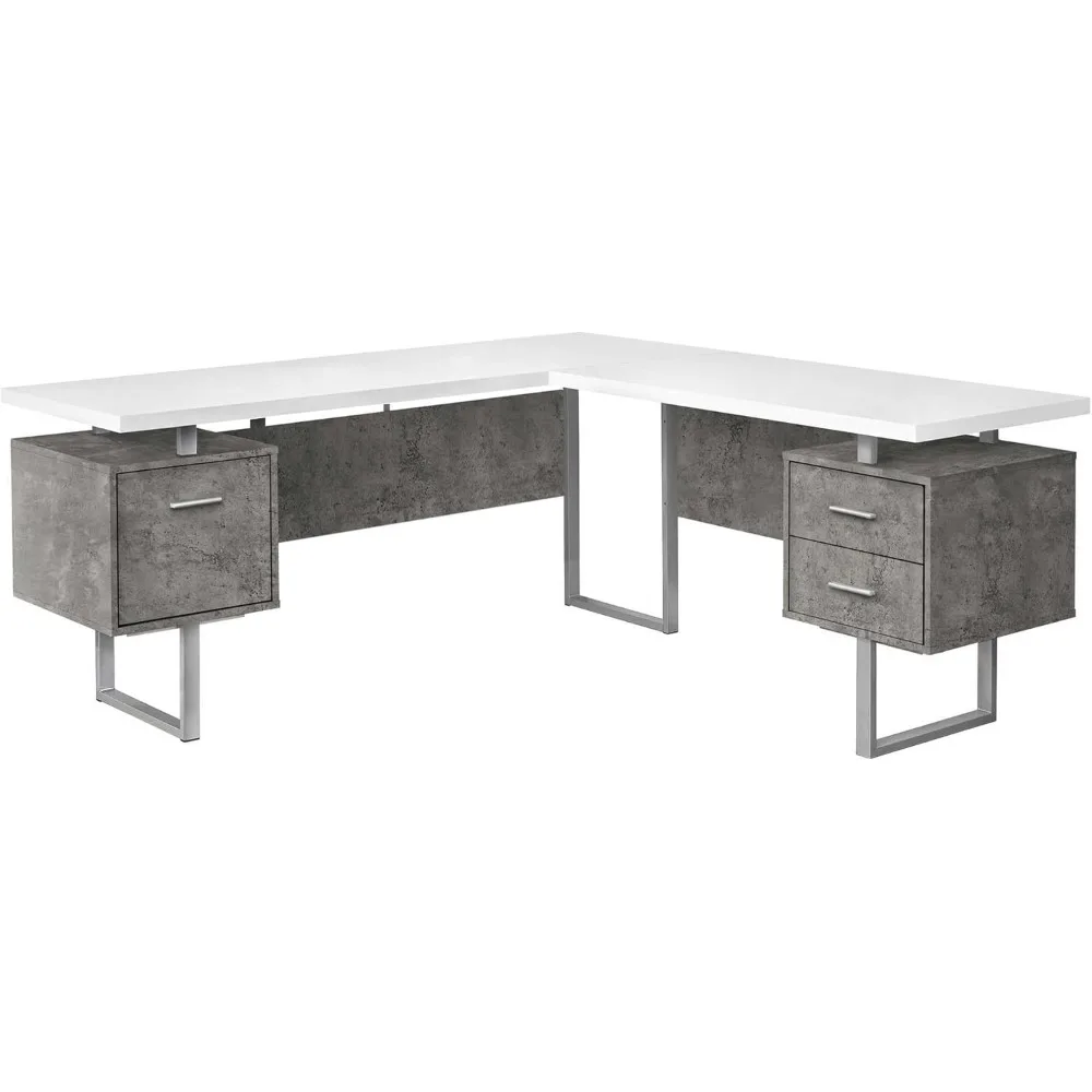 

"L-Shaped 70" Corner Computer Desk with Storage Drawers for Home Office, Suitable for Left or Right Setup"