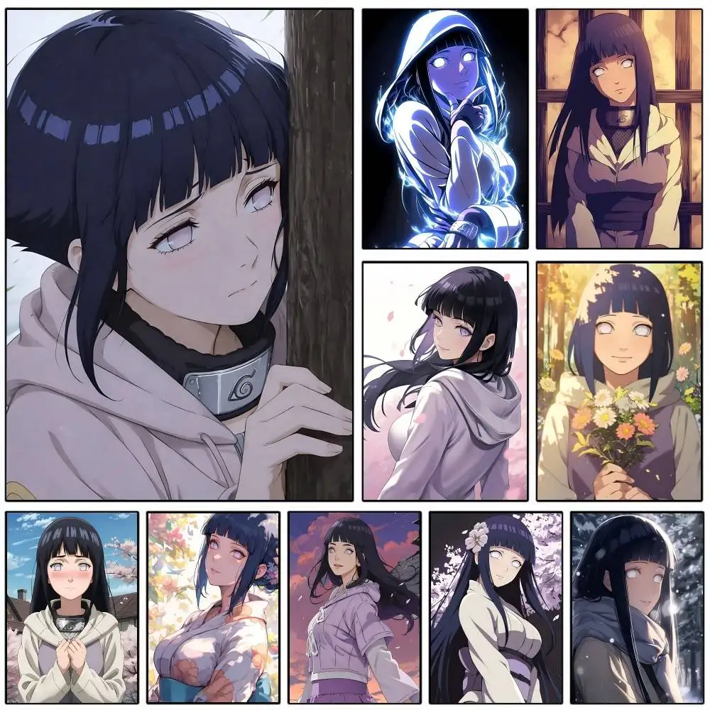 Anime Naruto Hinata Hyuga Posters HD Print Vintage Wall Art Decor for Home Study Room