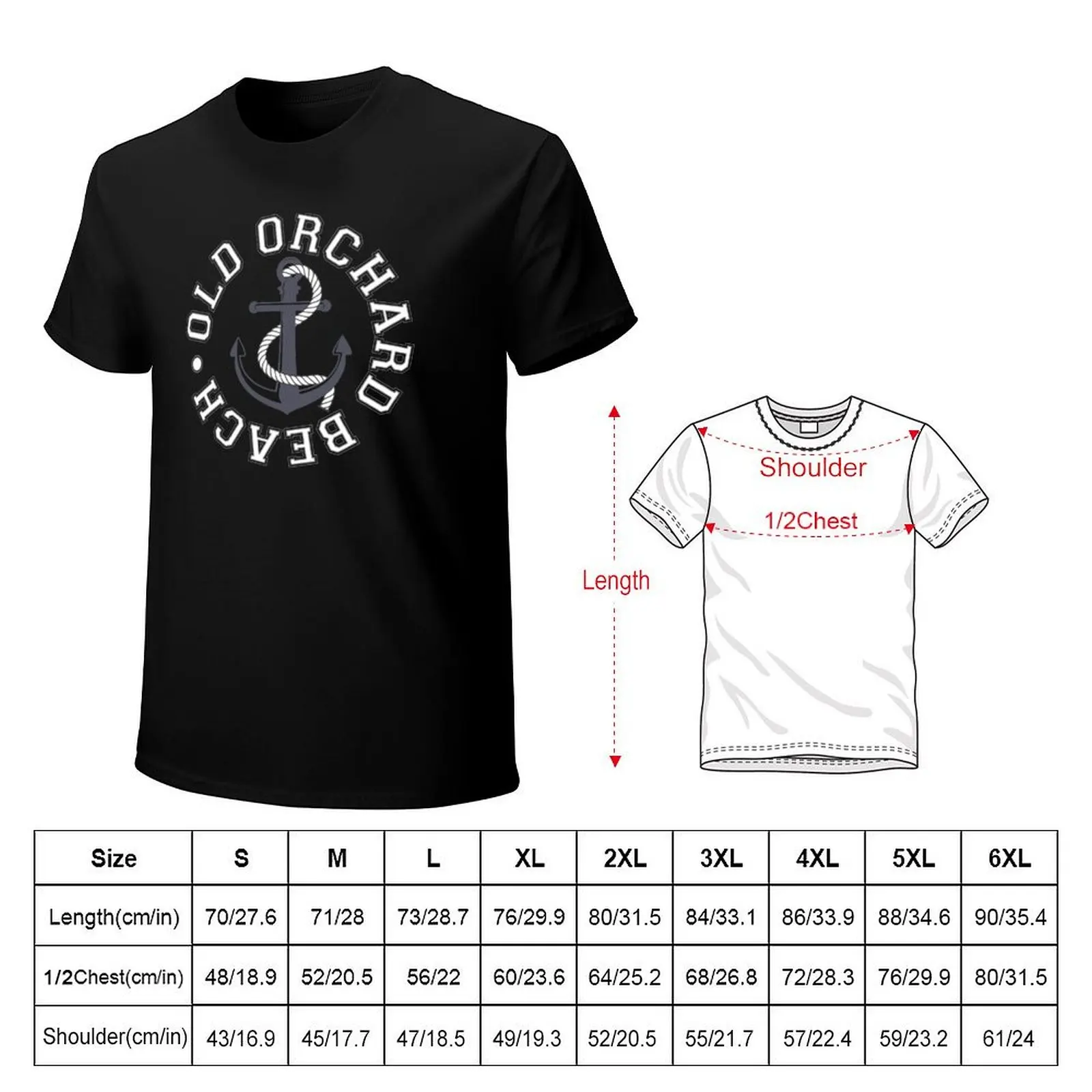 Old Orchard Beach Maine Nautical Design with Anchor and Rope T-Shirt UV Sun Protection Tee Shirt