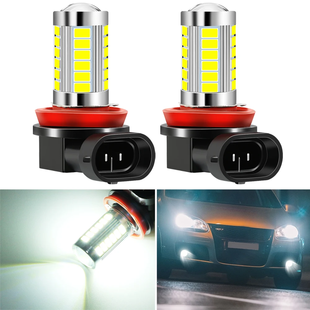 2pcs H8 H11 LED Car Bulbs Fog Lights for Nissan X-Trail T31 Qashqai Dualis J10 Front Shock Absorber Front Anti-dust Cap