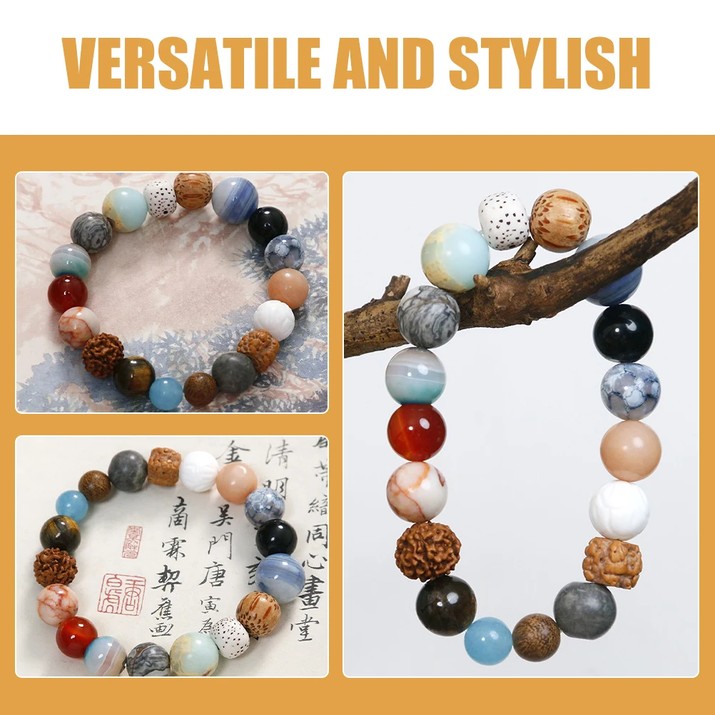 

Agate Stone Bracelet Beaded H chain DIY Chinese Style Religious Rosary Women Aesthetic Gemstone Accessories