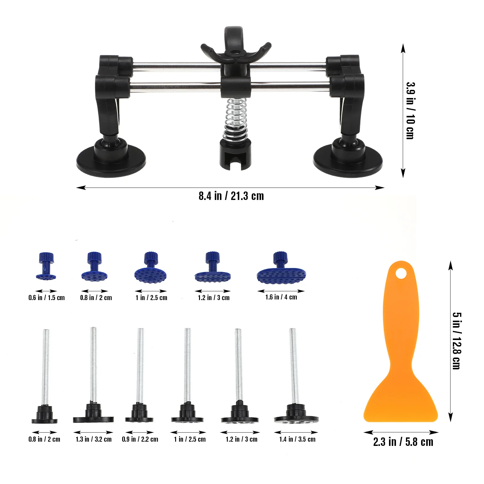 Auto Body Dent Puller Double Pole Bridge Kit Includes Tabs Glue Shovels Spray Car Dent Removal Metal Surface Repair