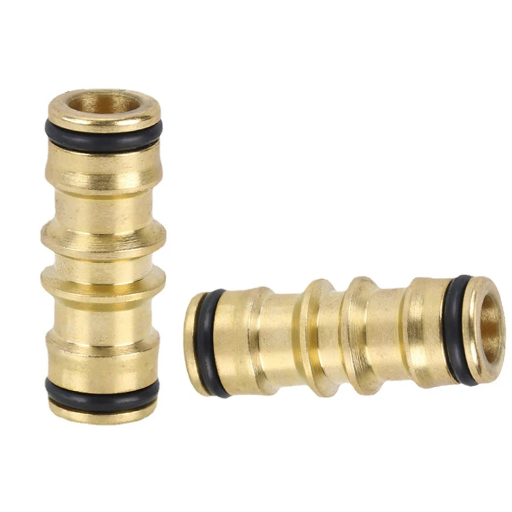 

2Way Water Hose Connector Water Stop Fitting Garden Brass Hose Quick Connector Joiner Coupler Watering Water Pipe Tap Adapter