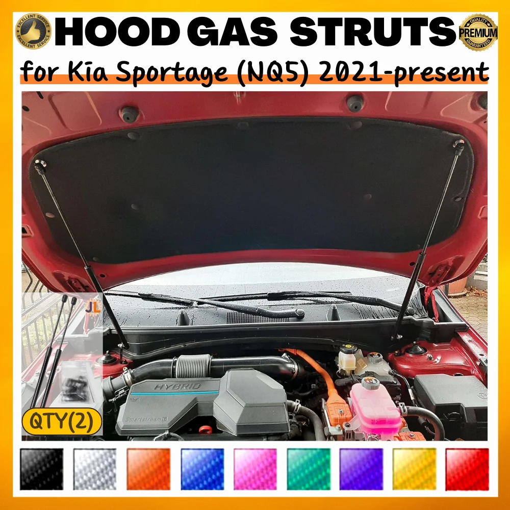 

Qty(2) Hood Struts for Kia Sportage (NQ5) 2021-present Front Bonnet Modify Gas Springs Shock Absorbers Lift Supports Dampers