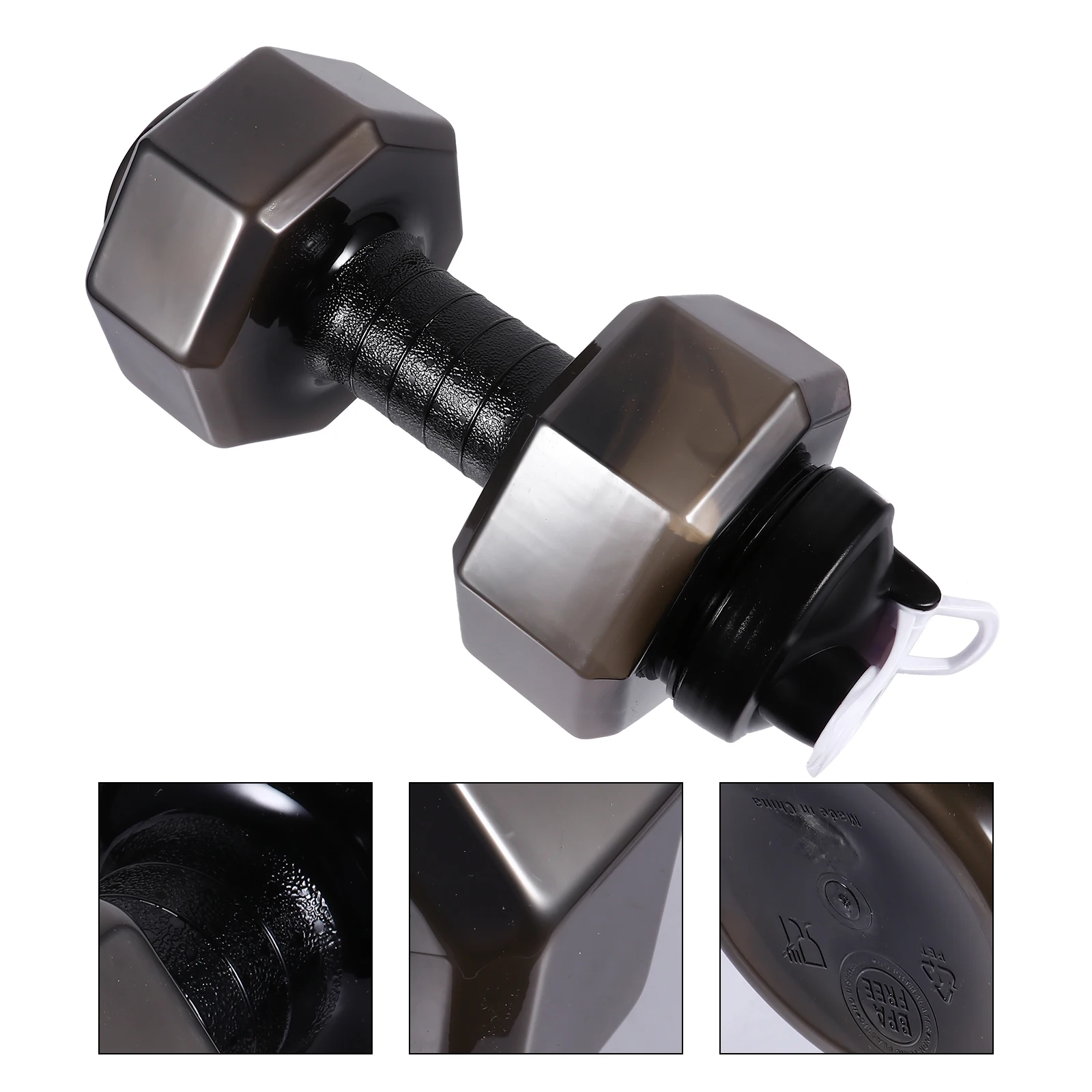 

Sport Water Bottle Large Capacity Fitness Cup Dumbbell Sports Bottles Squeeze High Black Workout
