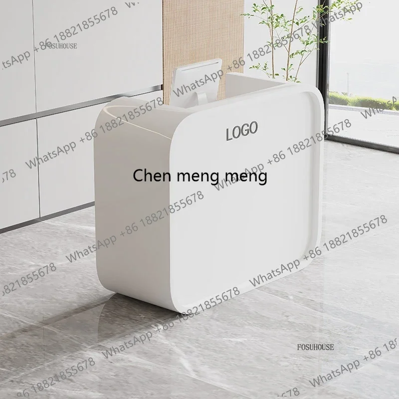 

Simple Creative Shopping Guide Bar Counter Small Reception Desks Nordic Designer Square Cashier Beauty Salon Reception Counter