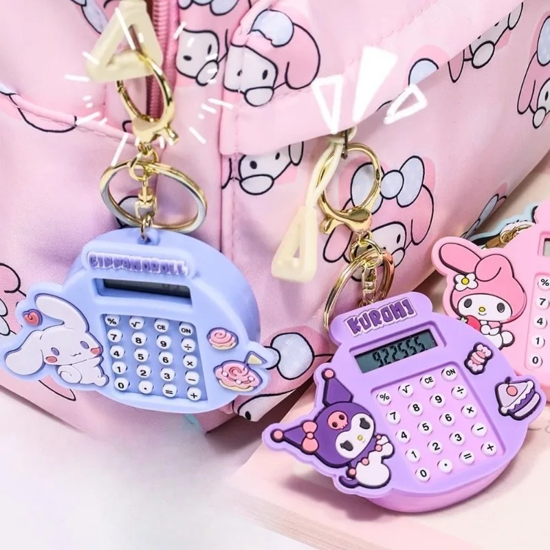Sanrio anime olá kitty kuromi minha melodia novo desenho animado multi-função jogo labirinto mini chaveiro calculadora bolsa escolar pingente
