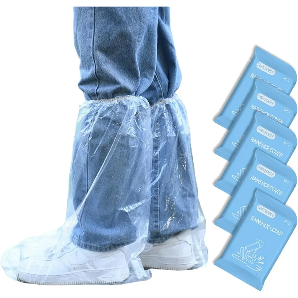 

Водонепроницаемые бахилы от дождя (5 упаковок в индивидуальной упаковке) — одноразовые пластиковые бахилы от дождя — нескользящие для использования в помещении и на открытом воздухе