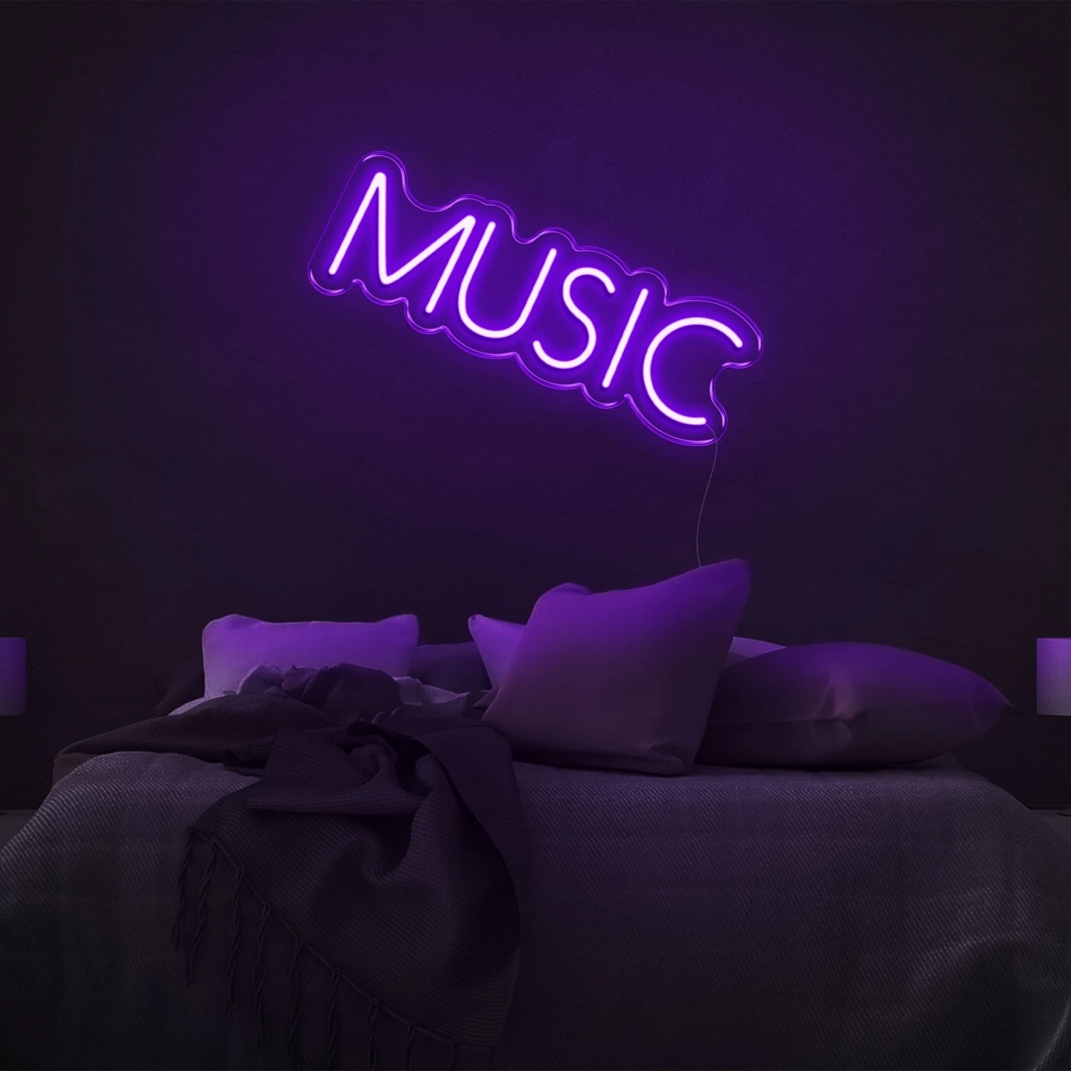 Music LED Neon Sign Home Bedroom Living Room Apartment Music Studio Recording Studio DJ Entertainment Room Decorative Lights