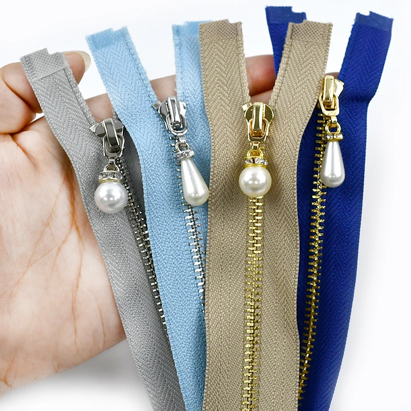 5Pcs Meetee 3# Metal Zipper 15/18/20/25/30cm Close-end Zip Pocket Sewing Zippers Repair Kit Pearl Puller Decor Zips Accessories