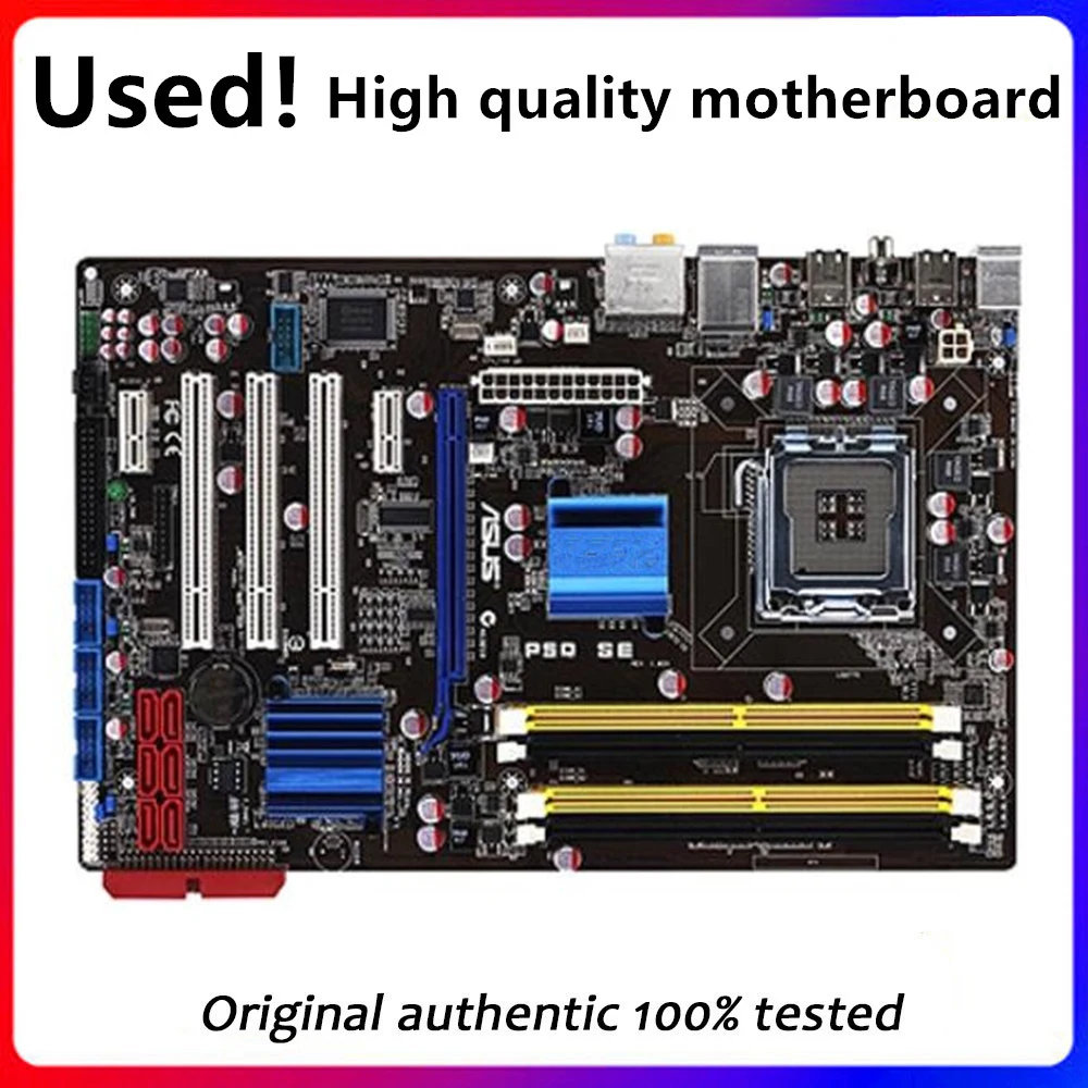 

For Asus P5Q SE Desktop Motherboard P45 Socket LGA 775 Q8200 Q8300 DDR2 Original Used Mainboard On Sale