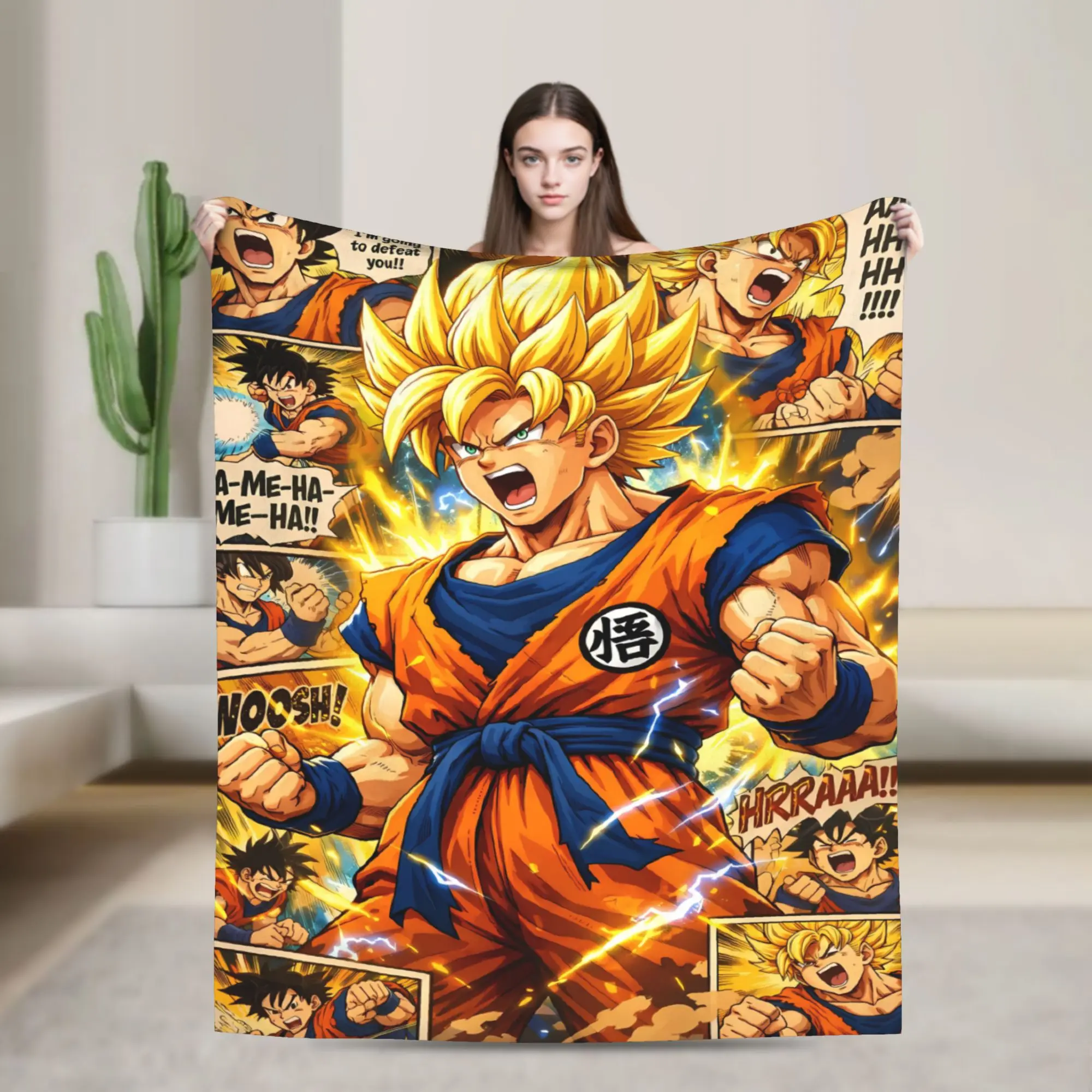 Black & White Super Saiyan D-Dragon B-Ball Blankets Quality Warm  Throw Blanket Winter Children Bedroom Print Bedspread