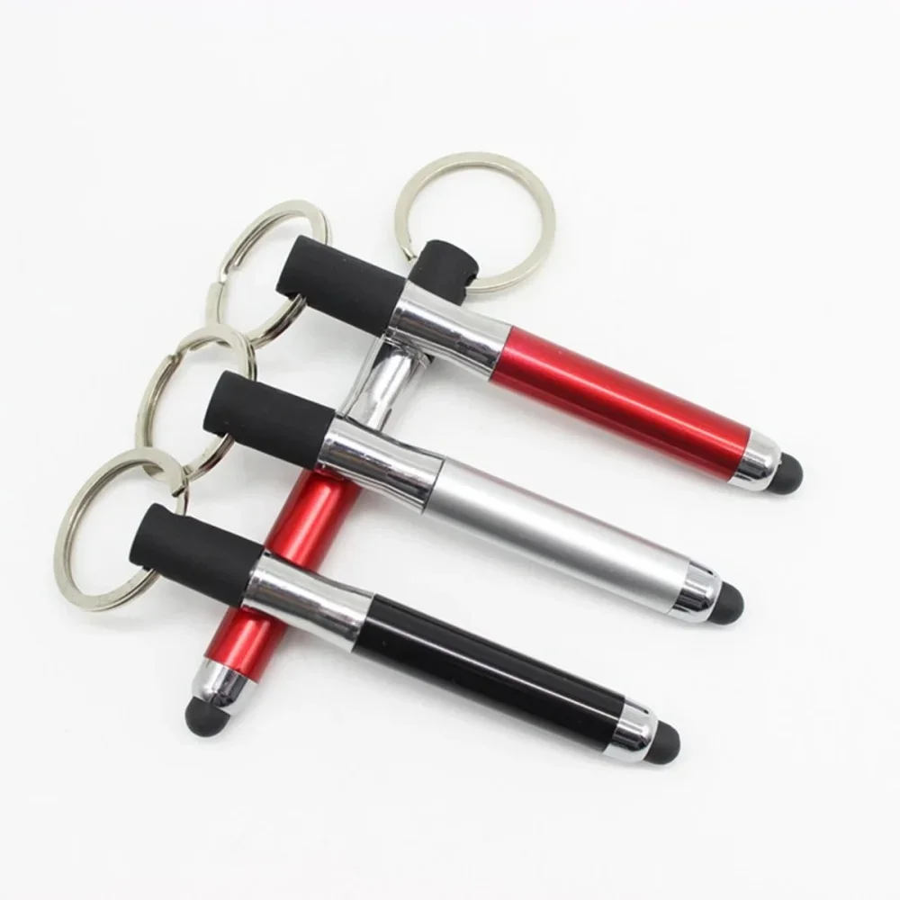 Mini 2 In 1 Capacitive Stylus Ballpoint Pen Portable Touch Screen Writing Pencil With Keychain For IOS Android Cell Phone Tablet